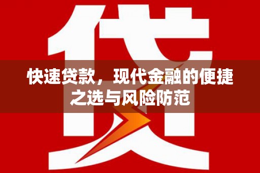 陆川快速贷款，现代金融的便捷之选与风险防范