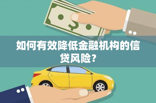 陆川如何有效降低金融机构的信贷风险？