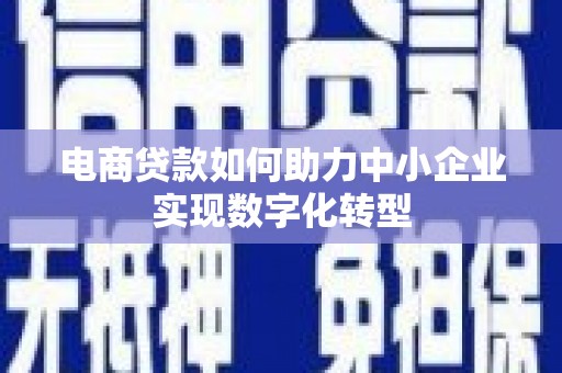 陆川电商贷款如何助力中小企业实现数字化转型