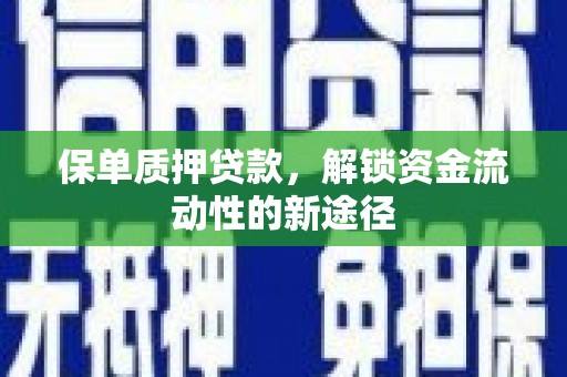 陆川保单质押贷款，解锁资金流动性的新途径