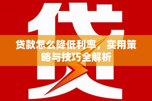 陆川贷款怎么降低利率，实用策略与技巧全解析