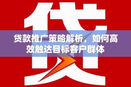 陆川贷款推广策略解析，如何高效触达目标客户群体