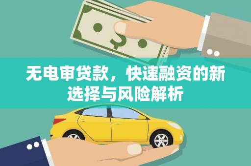 陆川无电审贷款，快速融资的新选择与风险解析