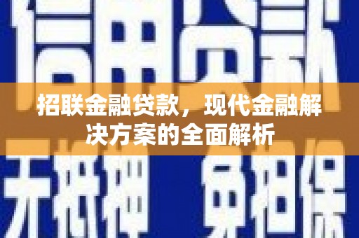 陆川招联金融贷款，现代金融解决方案的全面解析
