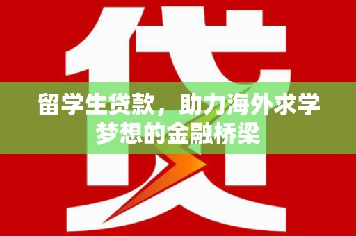 陆川留学生贷款，助力海外求学梦想的金融桥梁