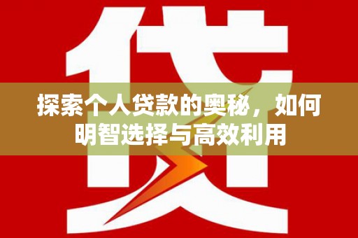 陆川探索个人贷款的奥秘，如何明智选择与高效利用