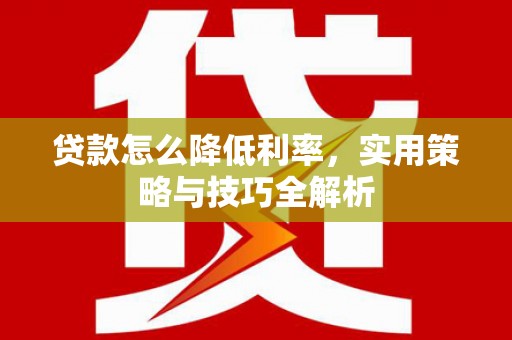 陆川贷款怎么降低利率，实用策略与技巧全解析